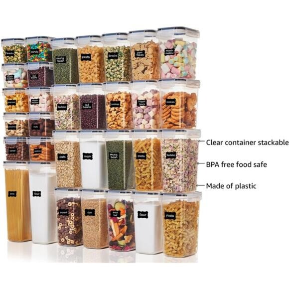 Vtopmart 32pcs Airtight Food Storage Containers Set, BPA Free Plastic Kitchen - Picture 4 of 7